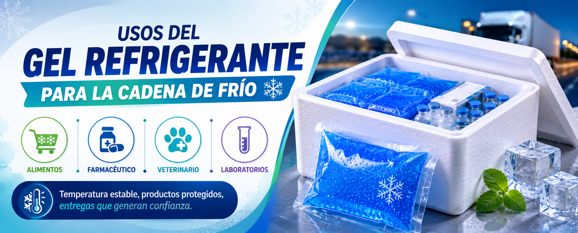 Gel refrigerante para la cadena de frio