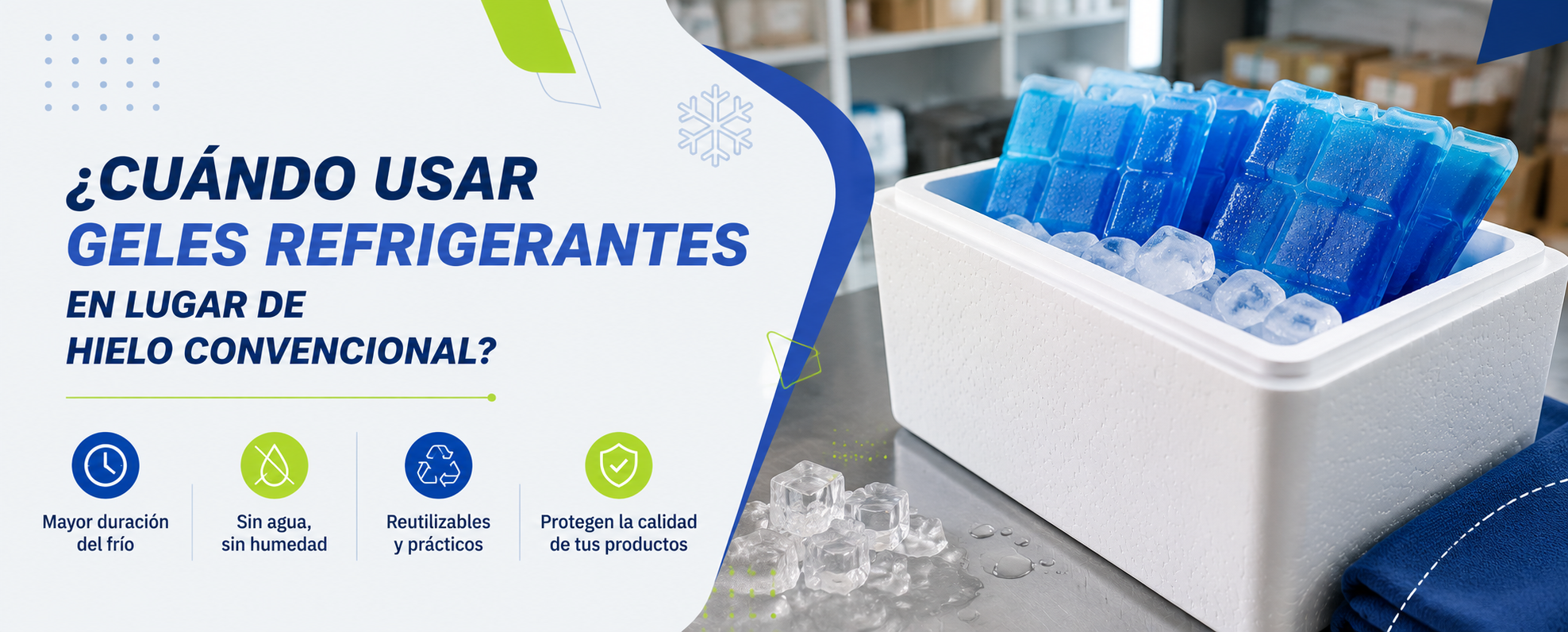Cuándo usar geles refrigerantes en lugar de hielo convencional